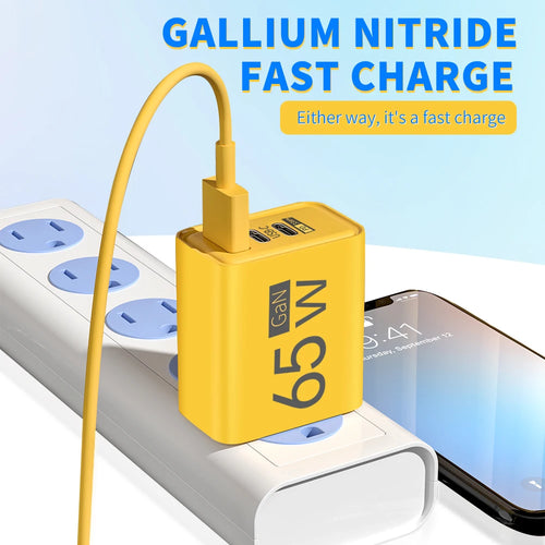 Cargador rápido GaN de 65 W, USB tipo C PD QC3.0. Accesorio