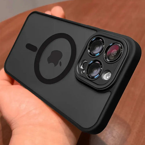 Funda magnética de lujo con carga inalámbrica para iPhone.