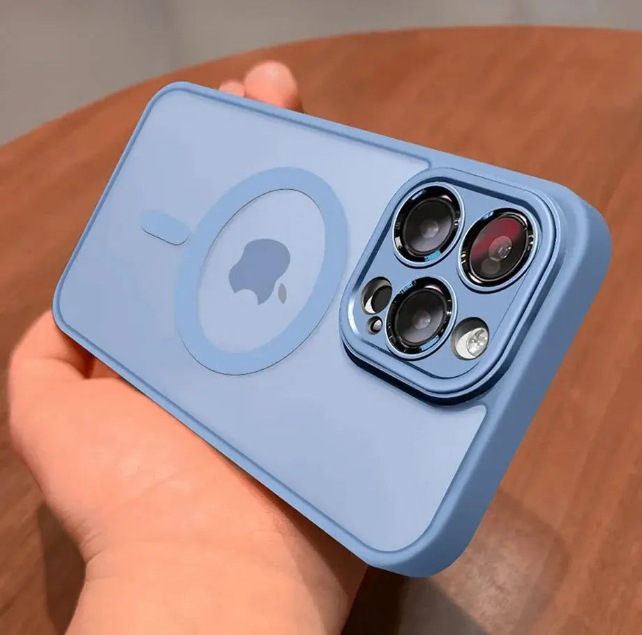 Funda magnética de lujo con carga inalámbrica para iPhone.