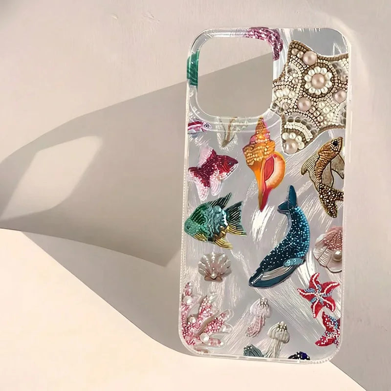 Funda diseño personalizado de elementos oceánicos para iPhone